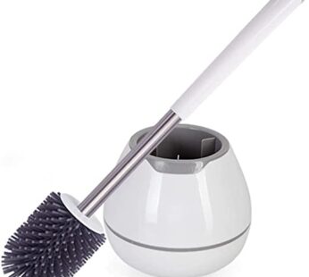 GENIGW Toilet Brush with Silicone Bristles for Bathroom Toilet Cleaning