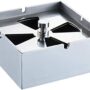 n/a Thick Stainless Steel Ashtray, Suitable for Indoor or Outdoor Use, Square Ashtray