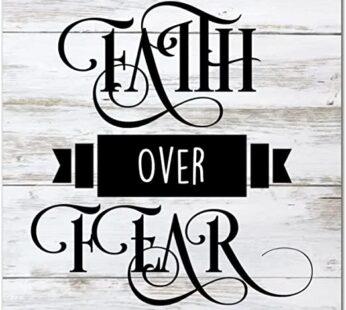 Faith Over Fear Wooden Signs Retro Wall Plaque Family Love