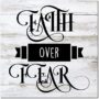 Faith Over Fear Wooden Signs Retro Wall Plaque Family Love