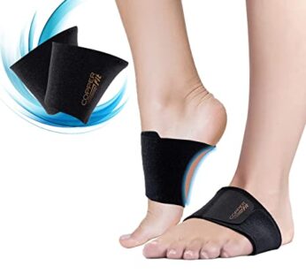 Copper Fit Health Unisex Arch Relief Plus with Built-In Orthotic Support, Black