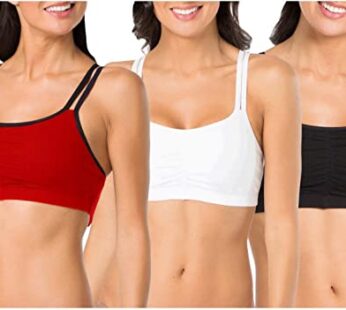 Fruit of the Loom Women’s Spaghetti Strap Cotton Pullover Sports Bra