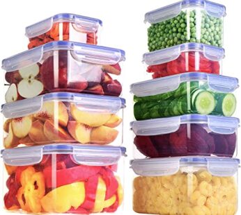 Utopia Kitchen Plastic Food Containers Set – Pack of 18